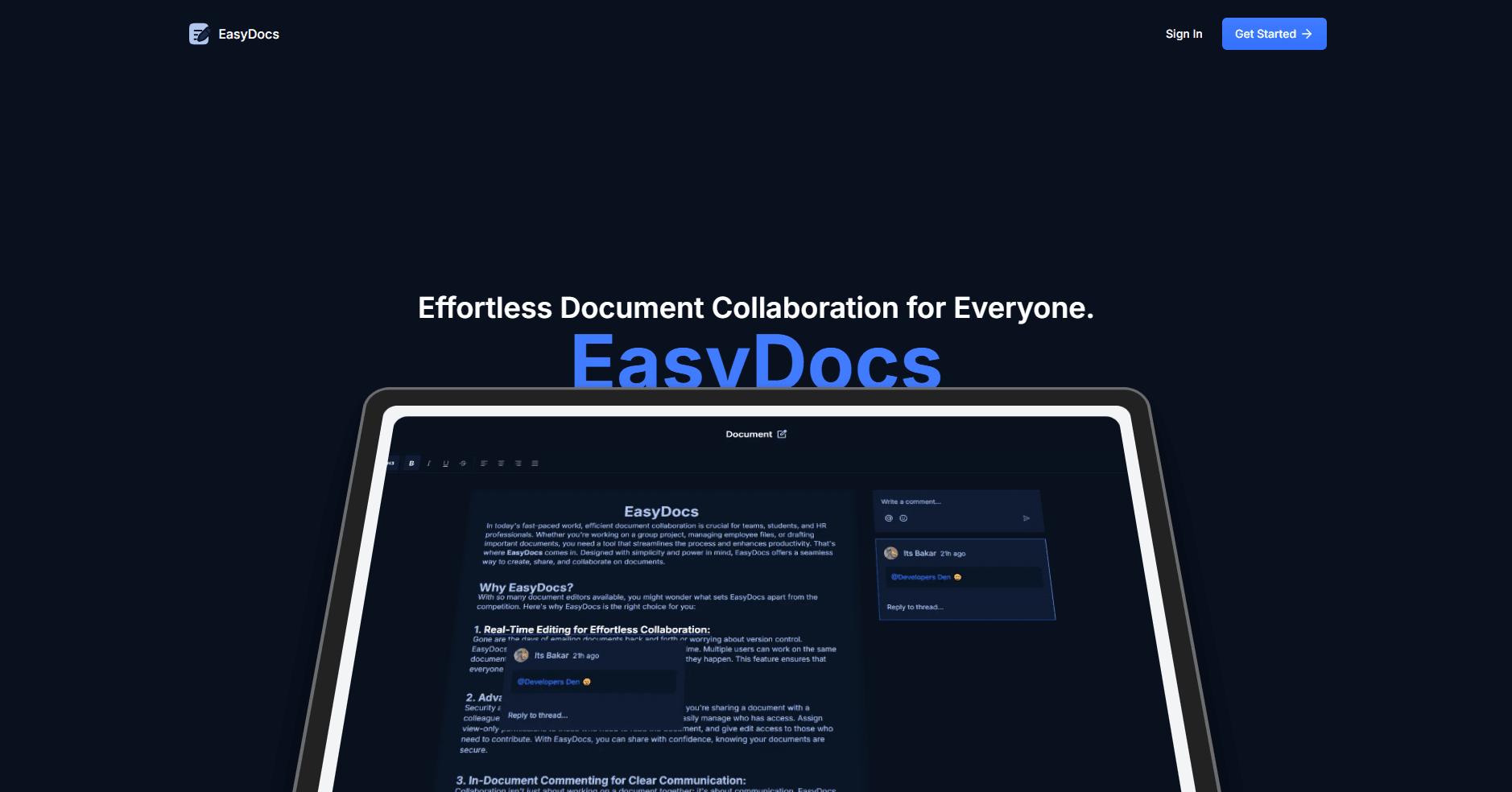 Screenshot of Easy Docs