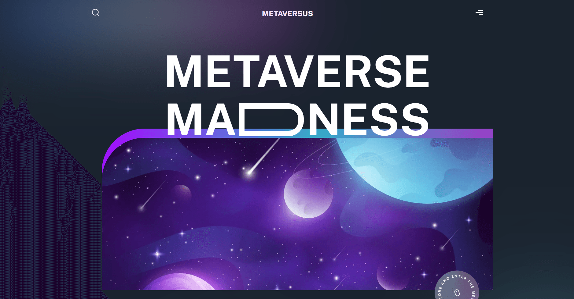 Screenshot of Metaversus Landing Page